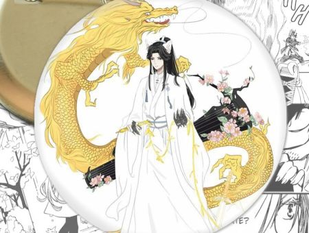 Значок Хаскі та його Вчитель Білий Кіт 003147