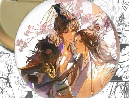 Значок Хаскі та його Вчитель Білий Кіт 003148