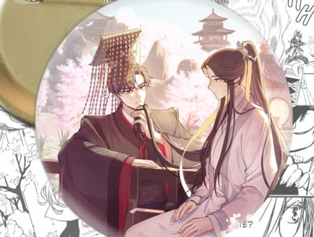 Значок Хаскі та його Вчитель Білий Кіт 003152