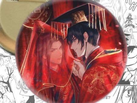 Значок Хаскі та його Вчитель Білий Кіт 003157