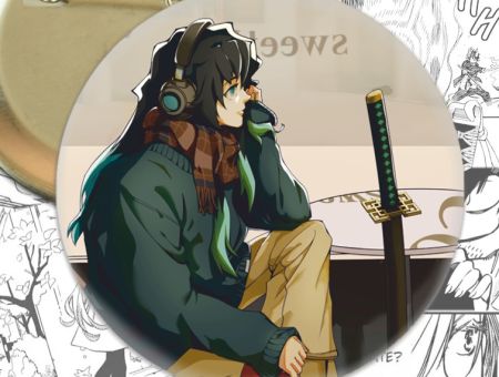 Значок Муічіро Клинок, що розтинає демонів Demon Slayer 003355 Круглий