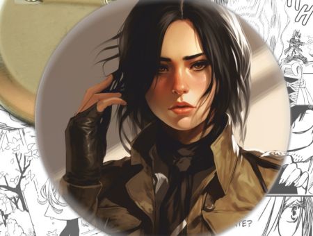 Значок Пік Фінгер Атака Титанів Attack on Titan 003498 Круглий