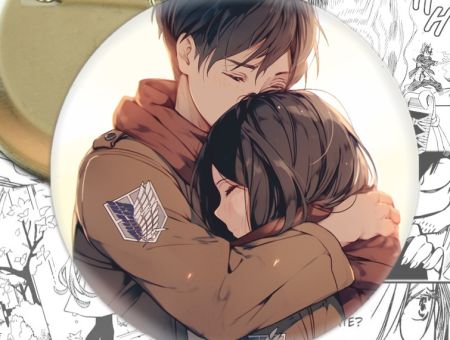 Круглий Значок Мікаса Атака Титанів Attack on Titan 003639