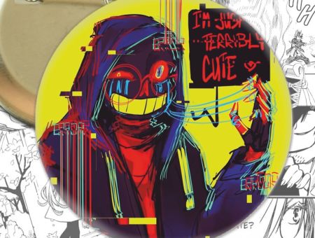 Круглый значок Санс Undertale 003884