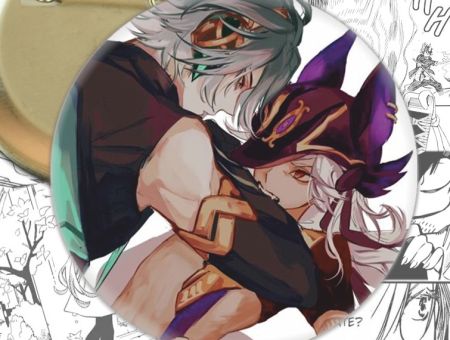 Значок Аль-Хайтам та Сайно Genshin Impact 004027 Круглий