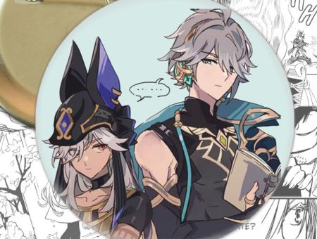 Значок Аль-Хайтам та Сайно Genshin Impact 004028 Круглий