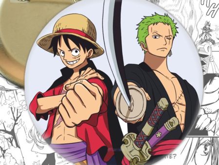 Круглий Значок Зоро та Луффі One Piece 004038