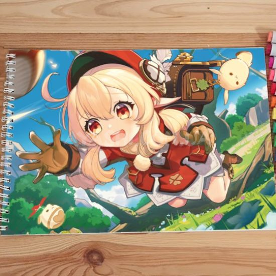 Альбом для рисования №0014 А4 Genshin Impact  під маркери та олівці (20 сторінок щільність 160г/м)