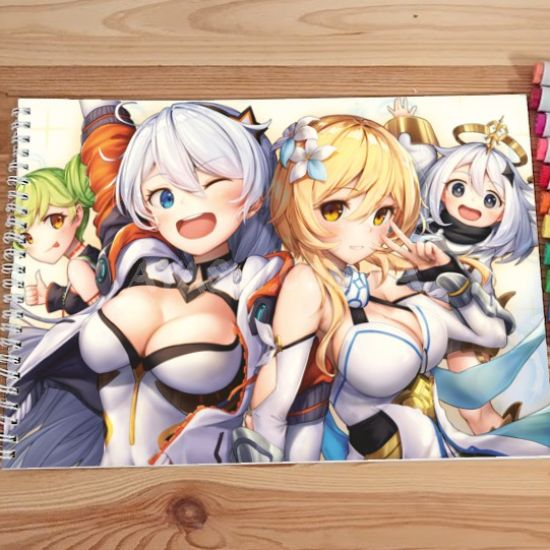 Альбом для малювання №0015 А4 Genshin Impact & Honkai Impact під маркери та олівці (20 сторінок щільність 160г/м)