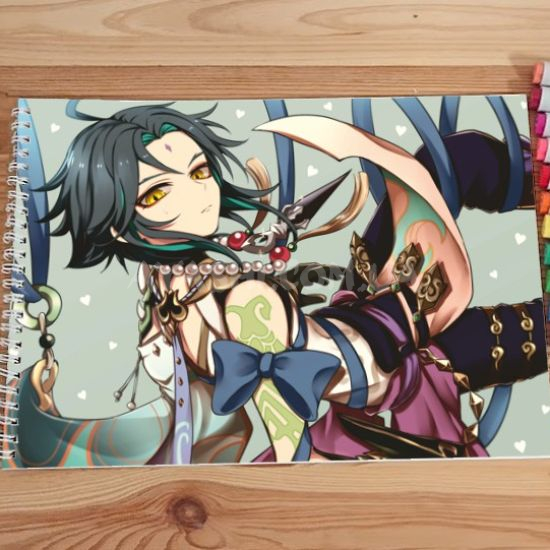 Альбом для малювання №0020 А4 Genshin Impact  Під Маркери та олівці (20 сторінок щільність 160г/м)