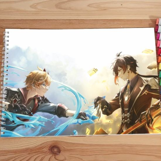 Альбом для рисования №0023 А4 Genshin Impact  Під Маркери та олівці (20 сторінок щільність 160г/м)