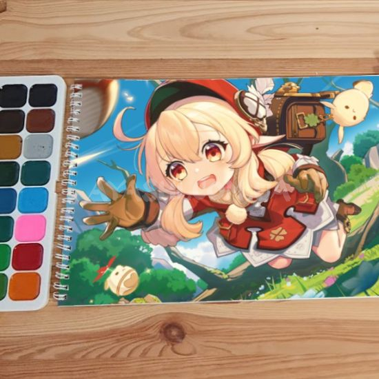 Альбом для рисования №0014 А4 Genshin Impact  для акварелі - 12 сторінок щільність 200г/м 