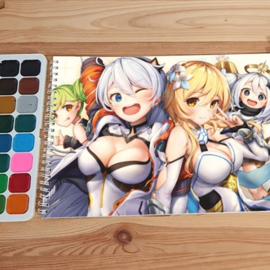 Альбом для малювання №0015 А4 Genshin Impact & Honkai Impact для акварелі - 12 сторінок щільність 200г/м 