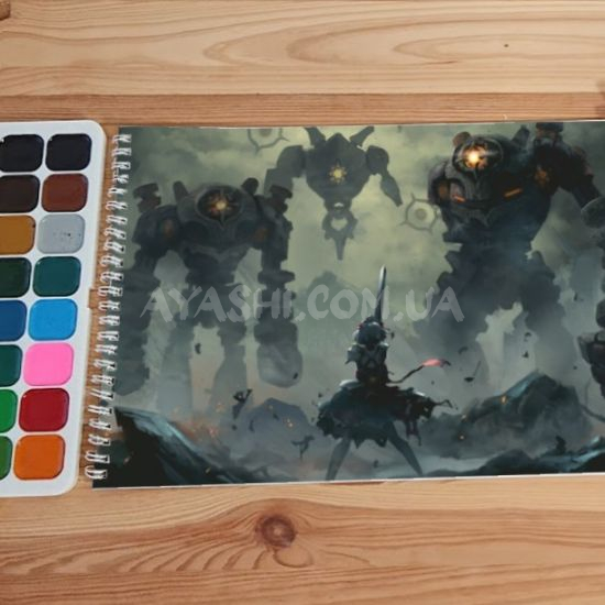Альбом для малювання №0016 А4 Genshin Impact  для акварелі - 12 сторінок щільність 200г/м 