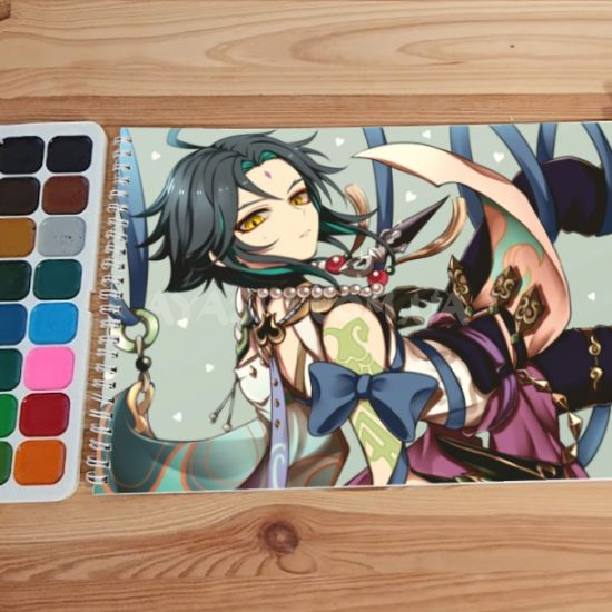 Альбом для малювання №0020 А4 Genshin Impact  Для акварелі - 12 сторінок щільність 200г/м 