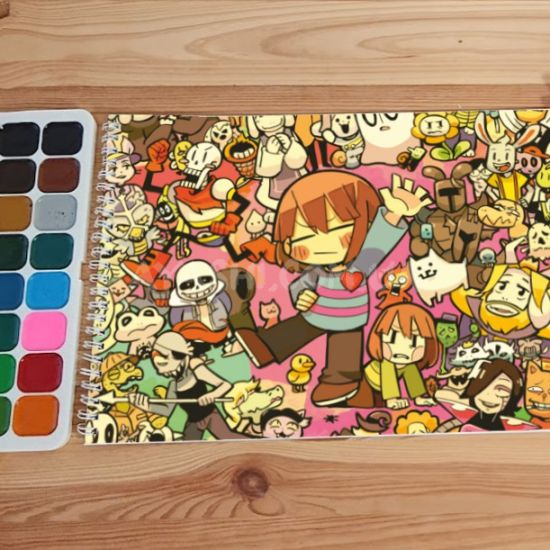Альбом для малювання №0032 А4 Undertale Для акварелі - 12 сторінок щільність 200г/м 