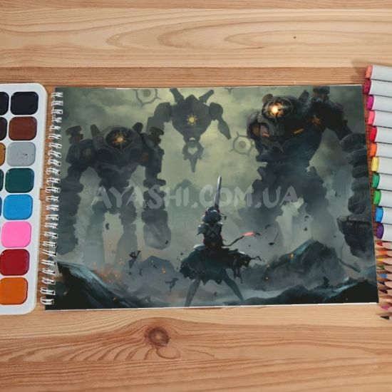 Альбом для малювання №0016 А4 Genshin Impact  мікс 15 сторінок 160 г/м + 5 сторінок 200г/м