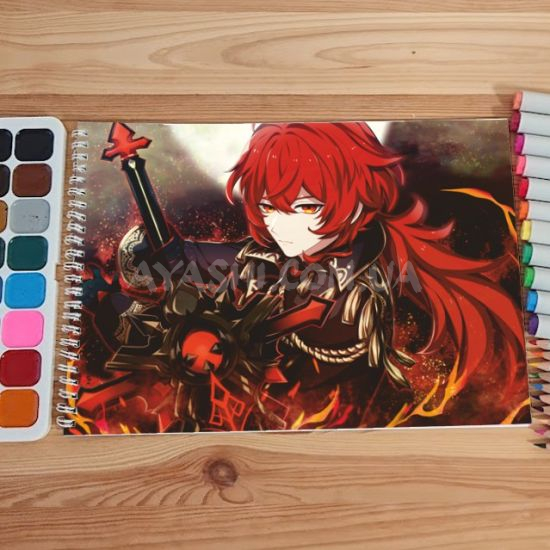 Альбом для малювання №0018 А4 Genshin Impact  мікс 15 сторінок 160 г/м + 5 сторінок 200г/м