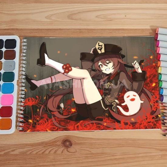 Альбом для малювання №0022 А4 Genshin Impact  Мікс 15 сторінок 160 г/м + 5 сторінок 200г/м