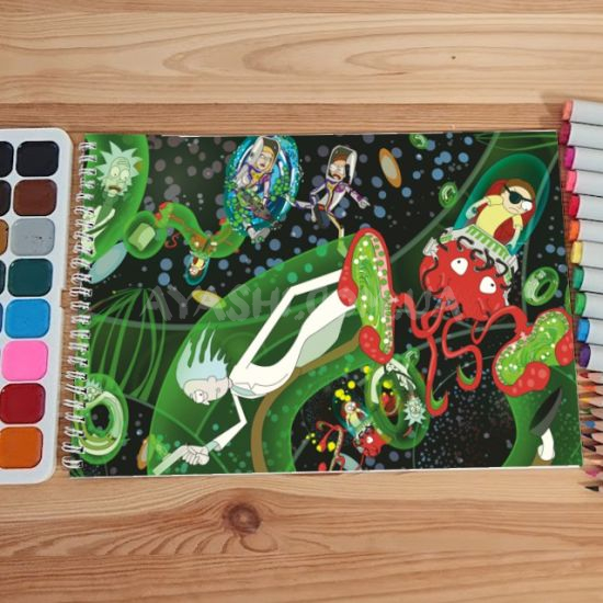 Альбом для рисования №0030 А4 Rick and Morty Мікс 15 сторінок 160 г/м + 5 сторінок 200г/м