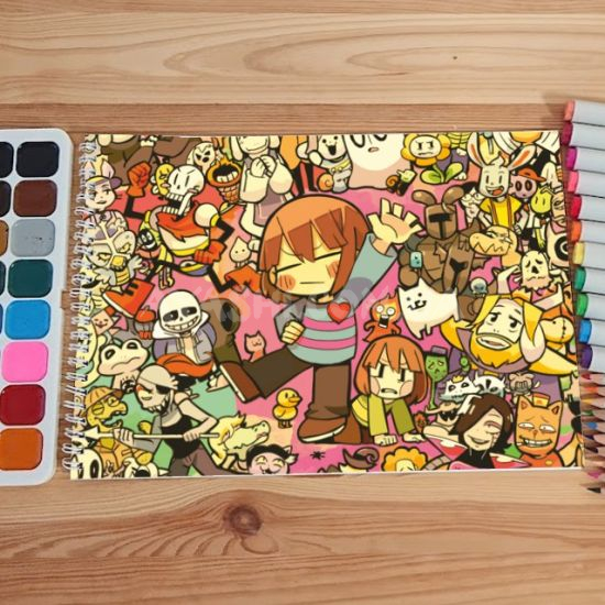 Альбом для малювання №0032 А4 Undertale Мікс 15 сторінок 160 г/м + 5 сторінок 200г/м