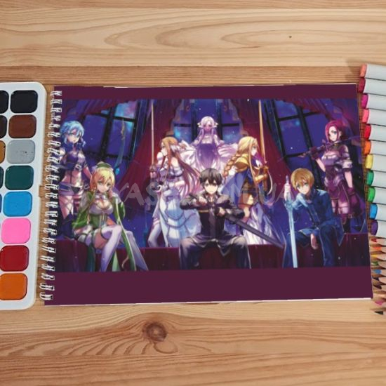 Альбом для малювання №0048 А4  Sword Art Online Мікс 15 сторінок 160 г/м + 5 сторінок 200г/м