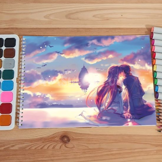 Альбом для рисования №0049 А4 Sword Art Online Мікс 15 сторінок 160 г/м + 5 сторінок 200г/м