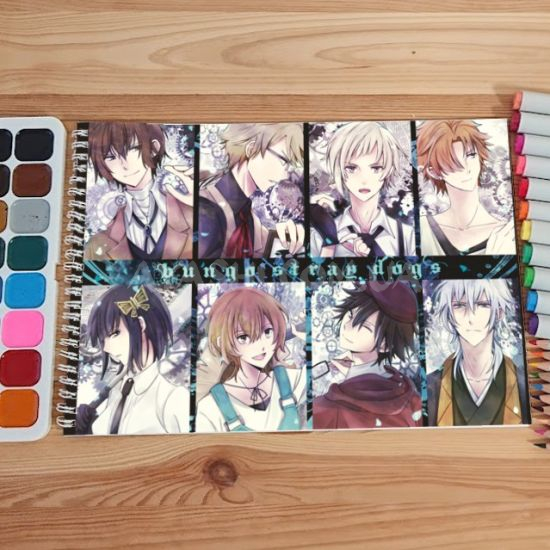 Альбом для рисования №0051 А4 Bungou Stray Dogs Мікс 15 сторінок 160 г/м + 5 сторінок 200г/м