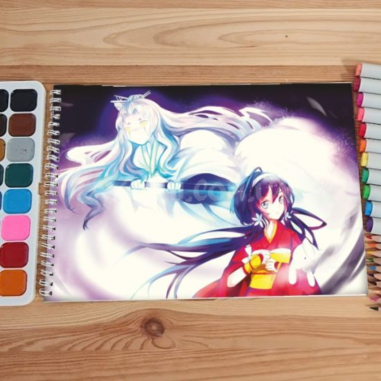 Альбом для малювання №0052 А4  Bungou Stray Dogs Мікс 15 сторінок 160 г/м + 5 сторінок 200г/м