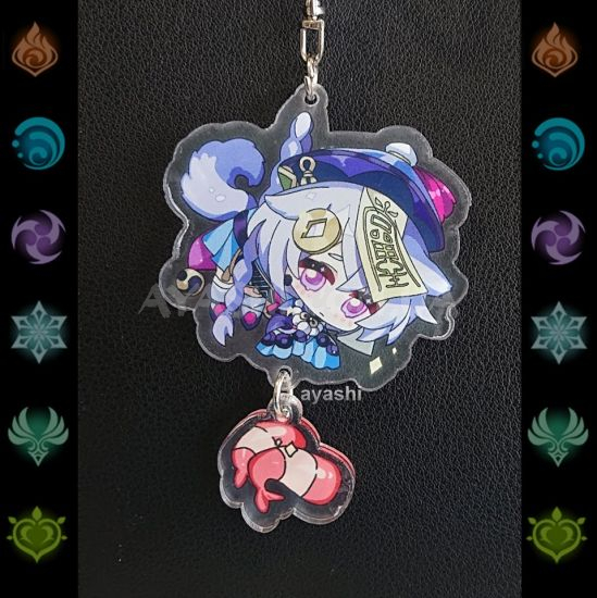 Брелок акриловый фигурка Genshin Impact  БРФ-0014-35 Ци Ци с подвеской Брелок акриловый фигурка Genshin Impact  БРФ-0014-35 Ци Ци с подвеской