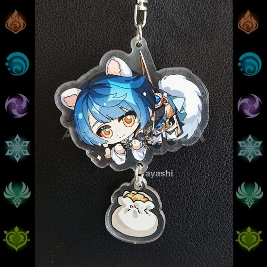 Брелок акриловий фігурка Genshin Impact БРФ-0014-40 Син Цю з підвіской Брелок акриловий фігурка Genshin Impact БРФ-0014-40 Син Цю з підвіской