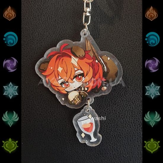 Брелок акриловий фігурка Genshin Impact БРФ-0014-41 Ділюк з підвіской Брелок акриловий фігурка Genshin Impact БРФ-0014-41 Ділюк з підвіской