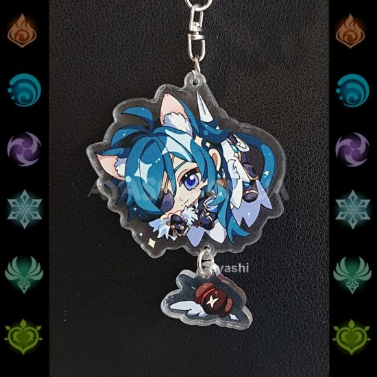Брелок акриловий фігурка Genshin Impact БРФ-0014-42 Кейа з підвіской Брелок акриловий фігурка Genshin Impact БРФ-0014-42 Кейа з підвіской