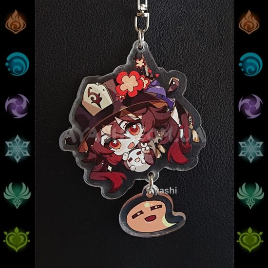 Брелок акриловый фигурка Genshin Impact  БРФ-0014-44 Ху Тао с подвеской Брелок акриловый фигурка Genshin Impact  БРФ-0014-44 Ху Тао с подвеской