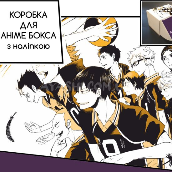Коробка для аніме бокса з наліпкою Haikyuu!! Коробка для аніме бокса з наліпкою Haikyuu!!