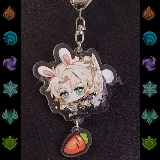 Брелок акриловий фігурка Genshin Impact БРФ-0014-06 Альбедо з підвіской Брелок акриловий фігурка Genshin Impact БРФ-0014-06 Альбедо з підвіской