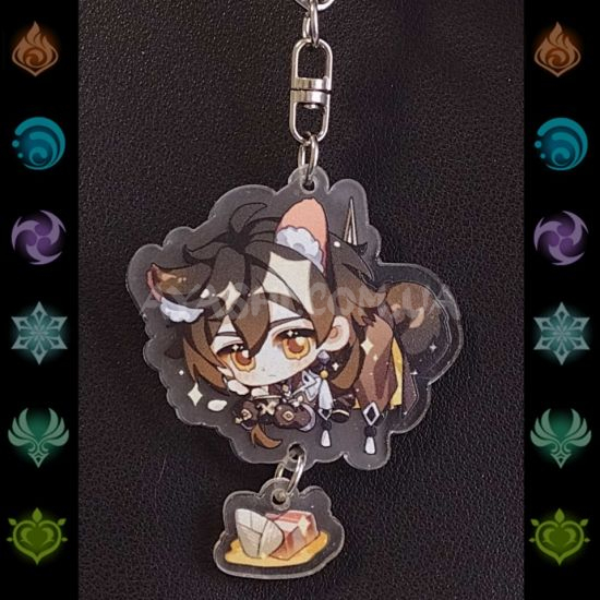 Брелок акриловый фигурка Genshin Impact  БРФ-0014-08 Чжун Ли с подвеской Брелок акриловый фигурка Genshin Impact  БРФ-0014-08 Чжун Ли с подвеской