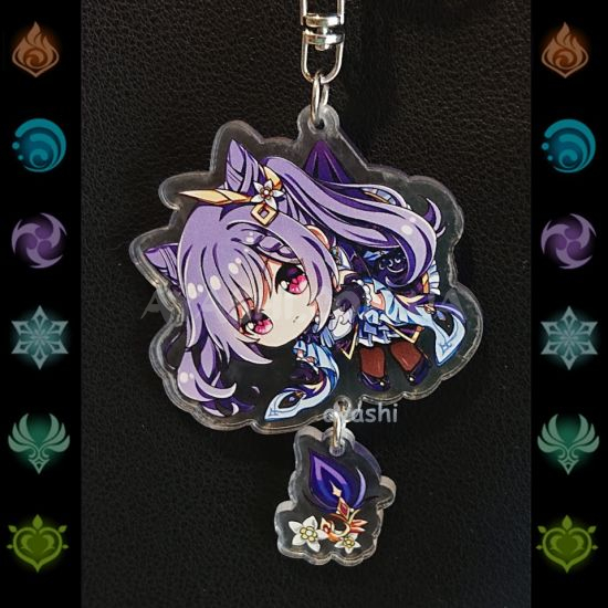 Брелок акриловий фігурка Genshin Impact БРФ-0014-22  Ке Цин  з підвіской Брелок акриловий фігурка Genshin Impact БРФ-0014-22  Ке Цин  з підвіской