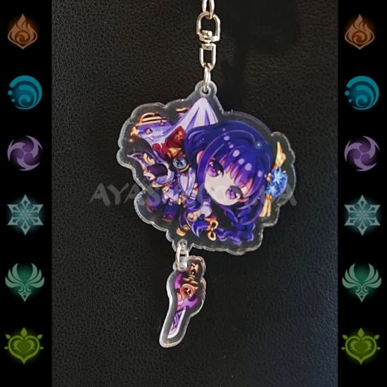 Брелок акриловый фигурка Genshin Impact  БРФ-0014-25 Райдэн с подвеской Брелок акриловый фигурка Genshin Impact  БРФ-0014-25 Райдэн с подвеской