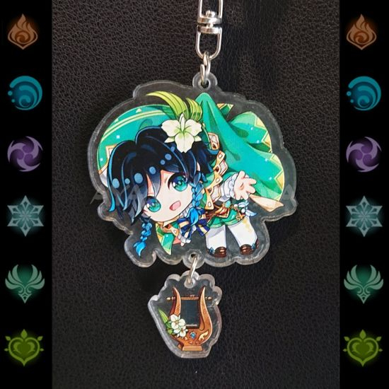 Брелок акриловий фігурка Genshin Impact БРФ-0014-27 Венті з підвіской Брелок акриловий фігурка Genshin Impact БРФ-0014-27 Венті з підвіской