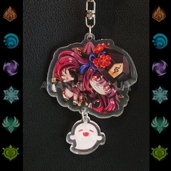 Брелок акриловый фигурка Genshin Impact  БРФ-0014-29 Ху Тао с подвеской Брелок акриловый фигурка Genshin Impact  БРФ-0014-29 Ху Тао с подвеской