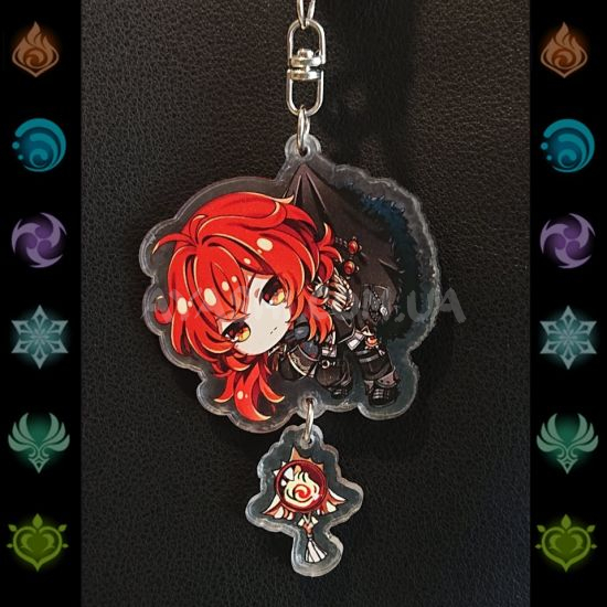 Брелок акриловий фігурка Genshin Impact БРФ-0014-30 Ділюк з підвіской Брелок акриловий фігурка Genshin Impact БРФ-0014-30 Ділюк з підвіской