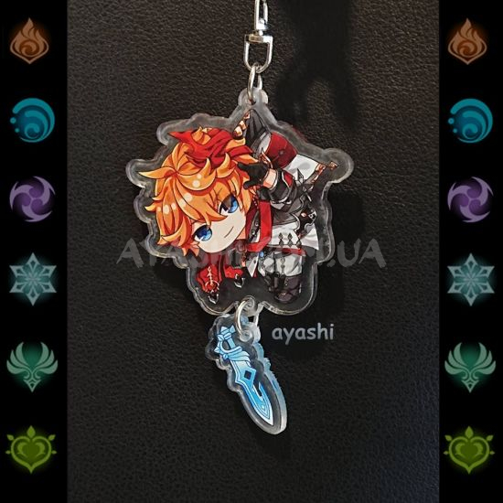 Брелок акриловий фігурка Genshin Impact БРФ-0014-33  Тарталья з підвіской Брелок акриловий фігурка Genshin Impact БРФ-0014-33  Тарталья з підвіской