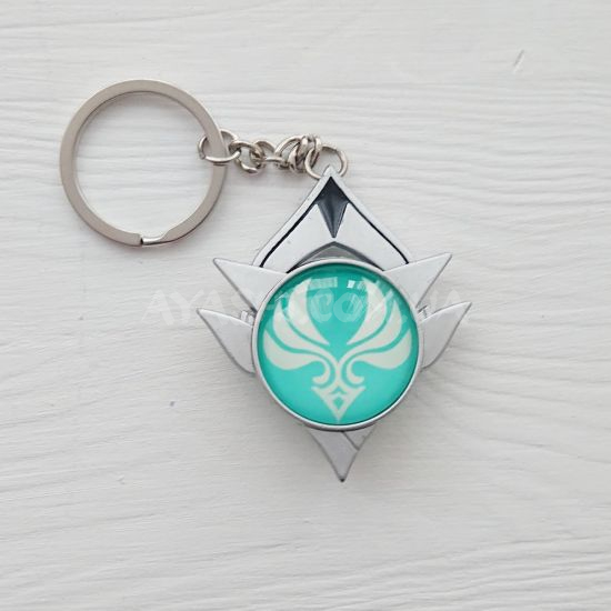 Брелок Око бога Анемо Сніжна Genshin Impact бірюзовий Брелок Око бога Анемо Сніжна Genshin Impact бірюзовий