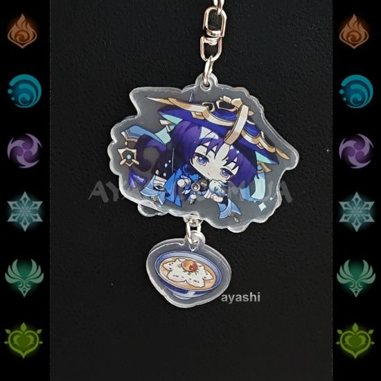 Брелок акриловий фігурка Genshin Impact БРФ-0014-105 Скарамучча з хвостом і з підвіской Брелок акриловий фігурка Genshin Impact БРФ-0014-105 Скарамучча з хвостом і з підвіской