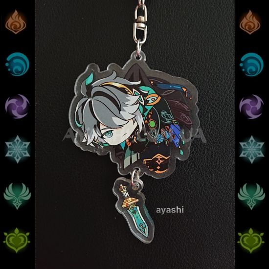 Брелок акриловий фігурка Genshin Impact БРФ-0014-63 аль-Хайтам з підвіской Брелок акриловий фігурка Genshin Impact БРФ-0014-63 аль-Хайтам з підвіской