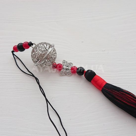 Колокольчик спокойствия №003 Черно-красный и серебро Колокольчик спокойствия №003 Черно-красный и серебро