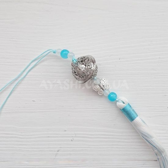 Колокольчик спокойствия №005 Бело-бирюзовый и серебро Колокольчик спокойствия №005 Бело-бирюзовый и серебро