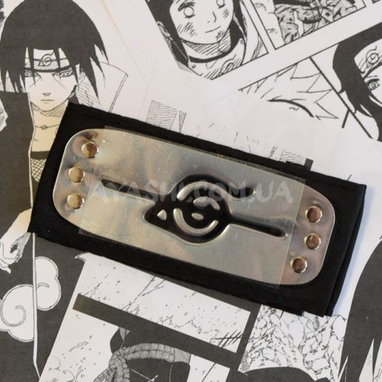 Пов'язка Наруто чорна з металевою вставкою (Ітачі Учіха) Пов'язка Наруто чорна з металевою вставкою (Ітачі Учіха)