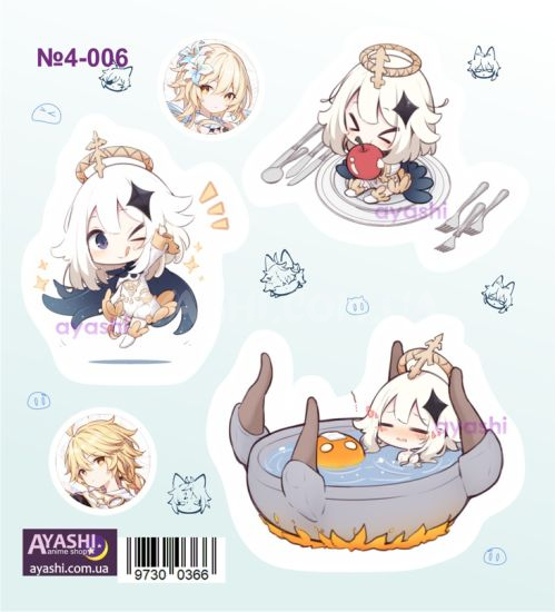 Наклейки Genshin Impact №4-006 микс Наклейки Genshin Impact №4-006 микс